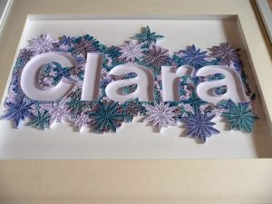 Quilling by kath Quilled name Clara