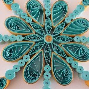 Quilled mandala aqua and blue