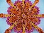 Quilled pink and orange mandala