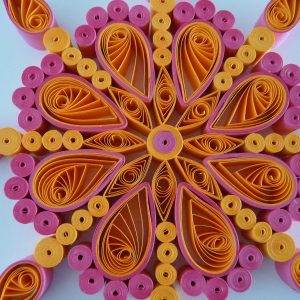 Quilled pink and orange mandala