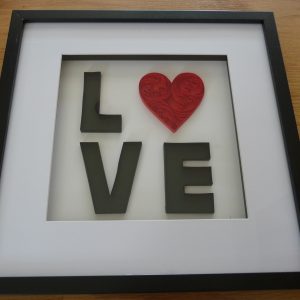 Quilled word love