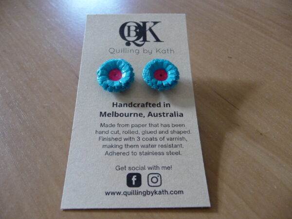 Flower Earrings Aqua B Pink