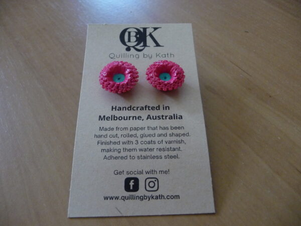 Flower Earrings B Pink Aqua