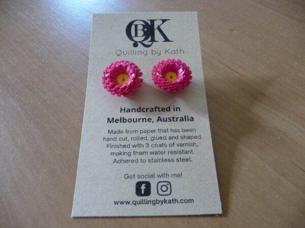 Flower Earrings B Pink Yellow