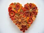 Flower Heart Autumn Quilling by Kath