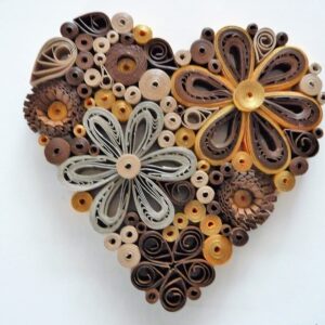 Flower Heart Natural Quilling By Kath