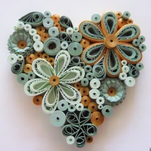 Flower Heart Sage Quilling By Kath