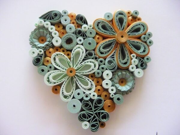 Flower Heart Sage Quilling By Kath