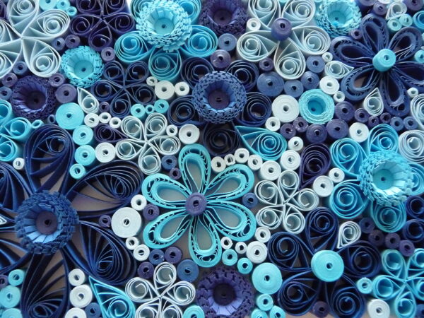 Blue Flowers Quilling By Kath