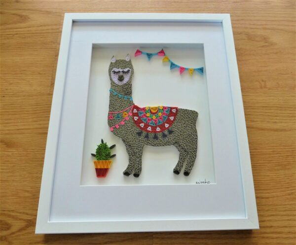 Framed Llama Quilling By Kath