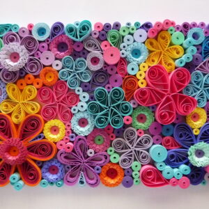 Multi coloured flowers Quilling By Kath